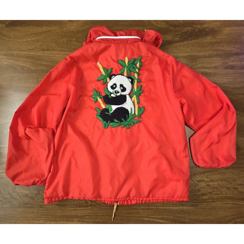 Vtg 80s Panda Bear Embroidered Loop Yarn Jacket UNISEX - Picture 4 of 13